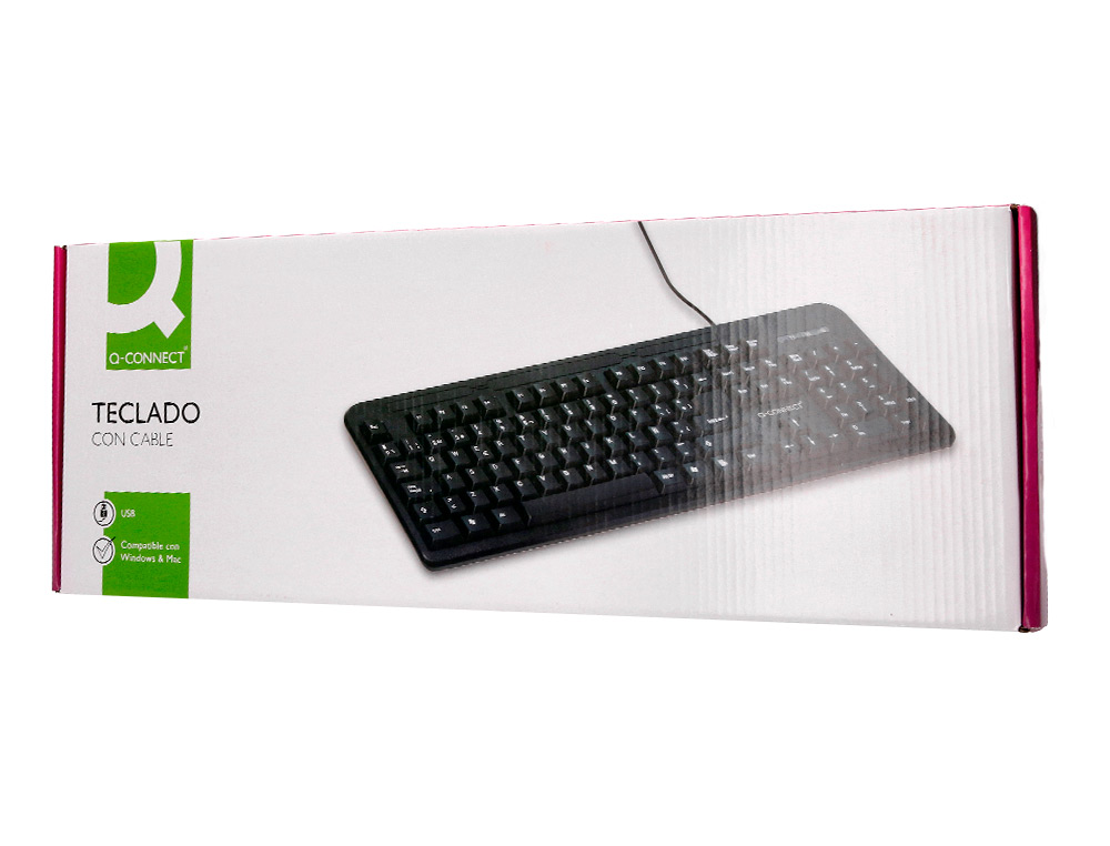 TECLADO Q-CONNECT NEGRO CON CABLE 1,5 M COMPATIBLE WINDOWS