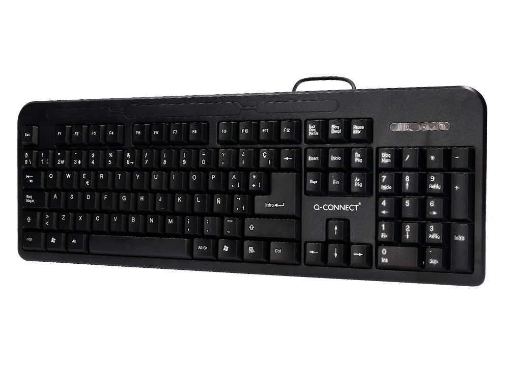 TECLADO Q-CONNECT NEGRO CON CABLE 1,5 M COMPATIBLE WINDOWS
