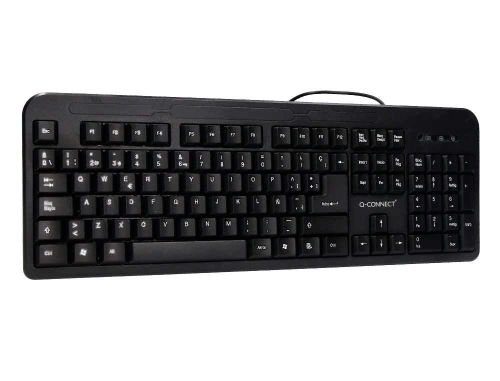 TECLADO Q-CONNECT NEGRO CON CABLE 1,5 M COMPATIBLE WINDOWS