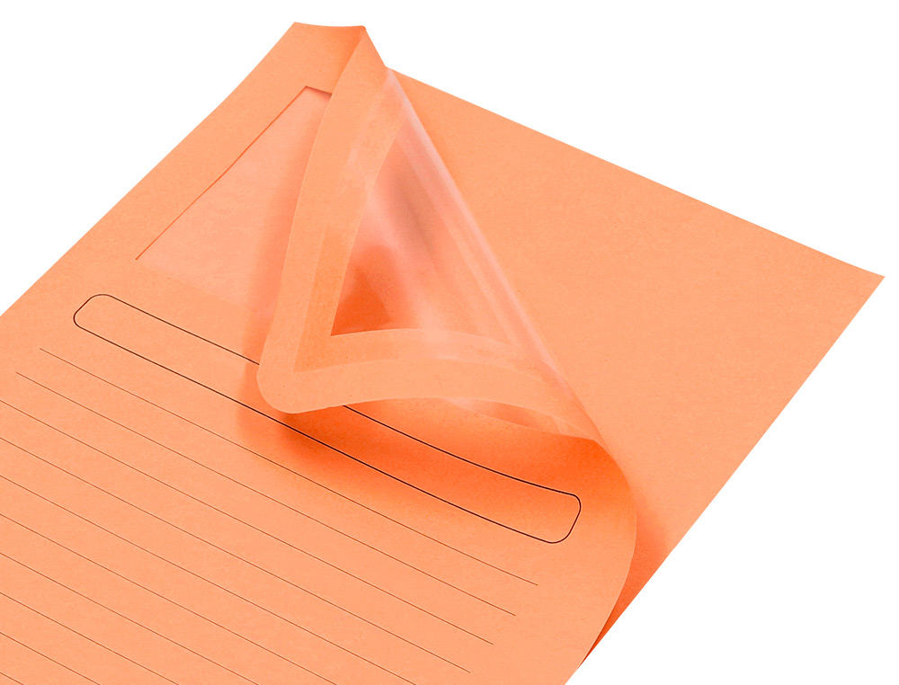 SUBCARPETA CARTULINA Q-CONNECT DIN A4 NARANJA CON VENTANA TRANSPARENTE 120 G/M2