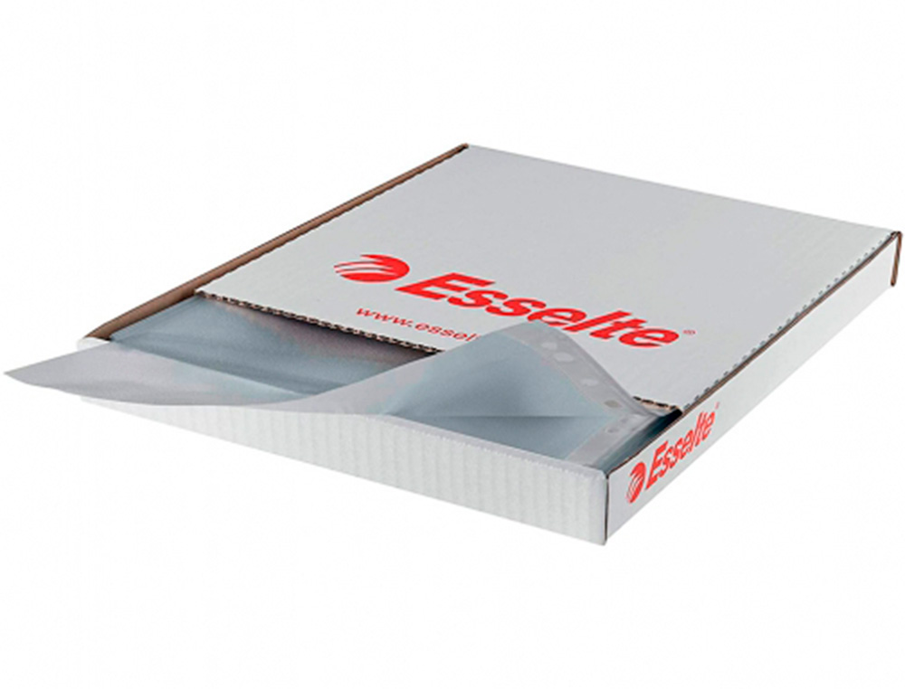 FUNDA MULTITALADRO ESSELTE DIN A4 POLIPROPILENO 80 MC 16 TALADROS PIEL DE NARANJA CAJA DE 100 UNIDADES