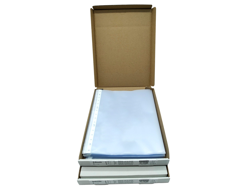 FUNDA MULTITALADRO ESSELTE DIN A4 POLIPROPILENO 80 MC 16 TALADROS PIEL DE NARANJA CAJA DE 100 UNIDADES