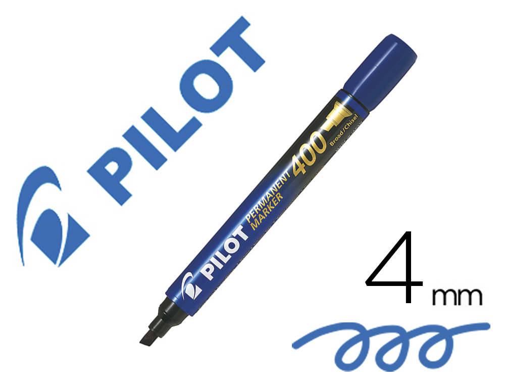 ROTULADOR PILOT MARCADOR PERMANENTE SCA-400 PUNTA BISELADA 4 MM COLOR AZUL
