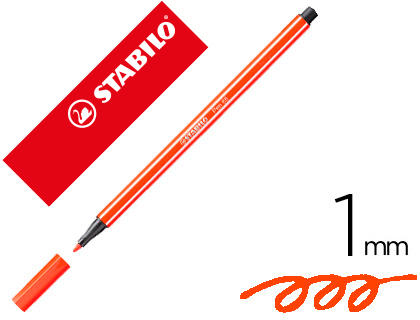 ROTULADOR STABILO ACUARELABLE PEN 68 BERMELLON 1 MM