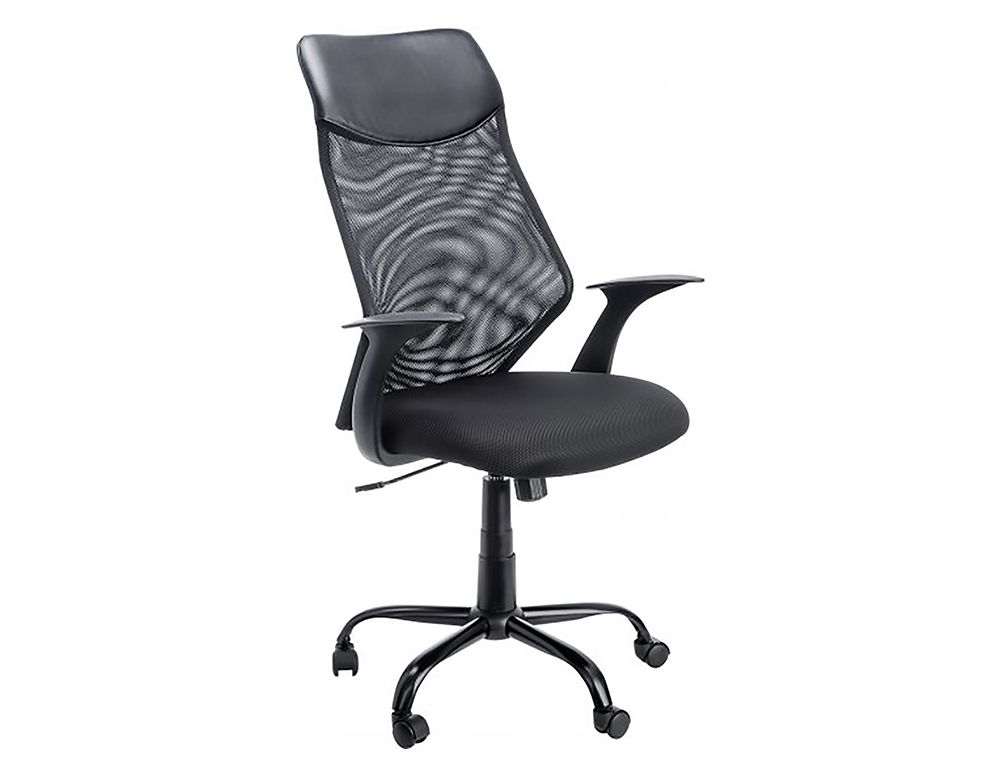 SILLA ARCHIVO 2000 DE OFICINA PINTAFONTES ASIENTO TELA Y RESPALDO MALLA COLOR NEGRO 570X625X1200MM