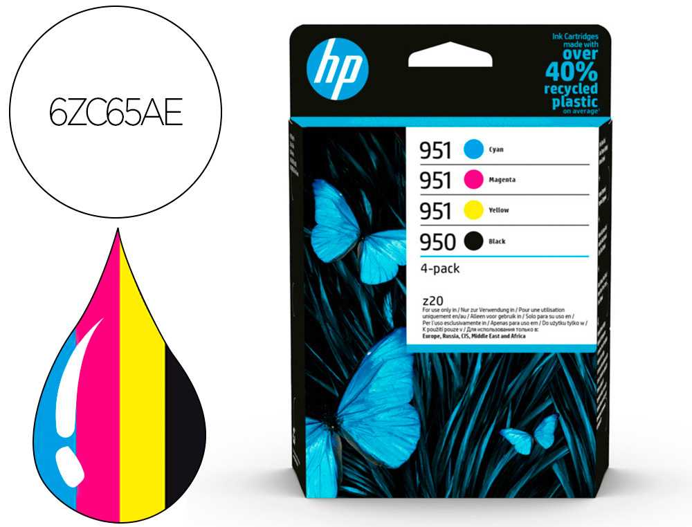 TONER HP 950BK/951- 6ZC65AE MULTIPACK NEGRO/ CIAN / MAGENTA / AMARILLO
