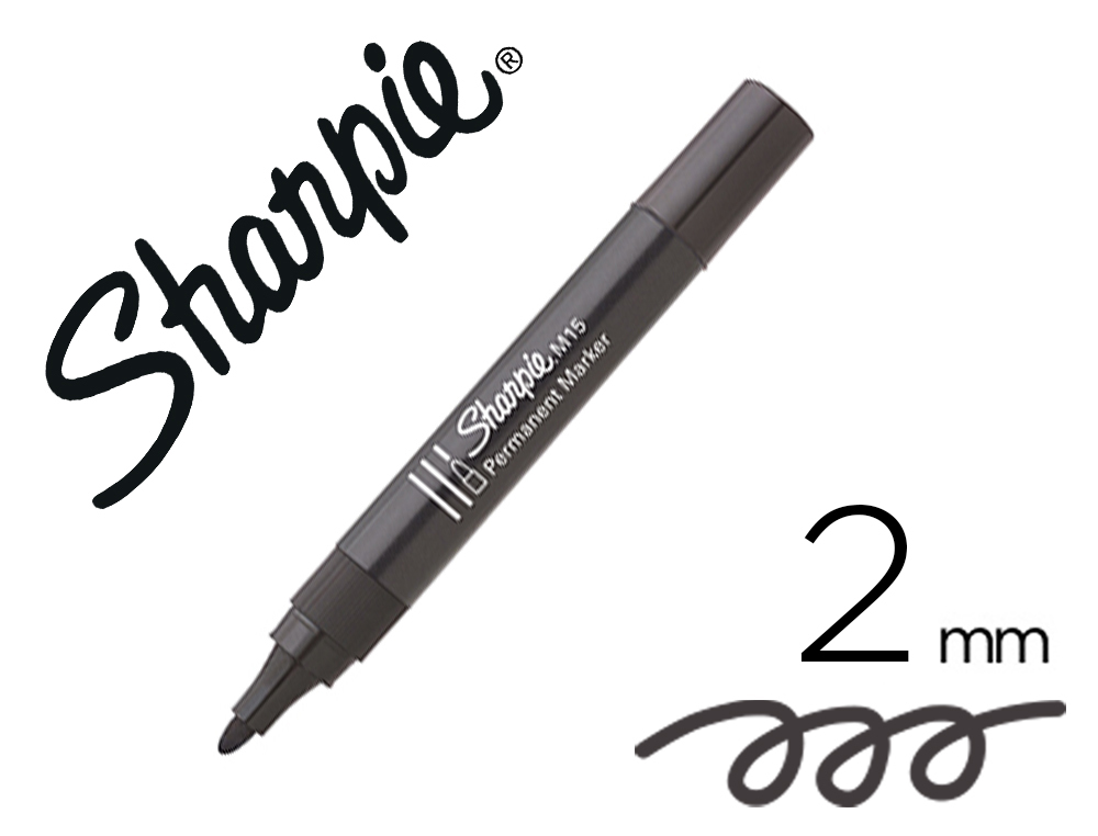 ROTULADOR SHARPIE M15 PERMANENTE PUNTA REDONDA 2 MM NEGRO