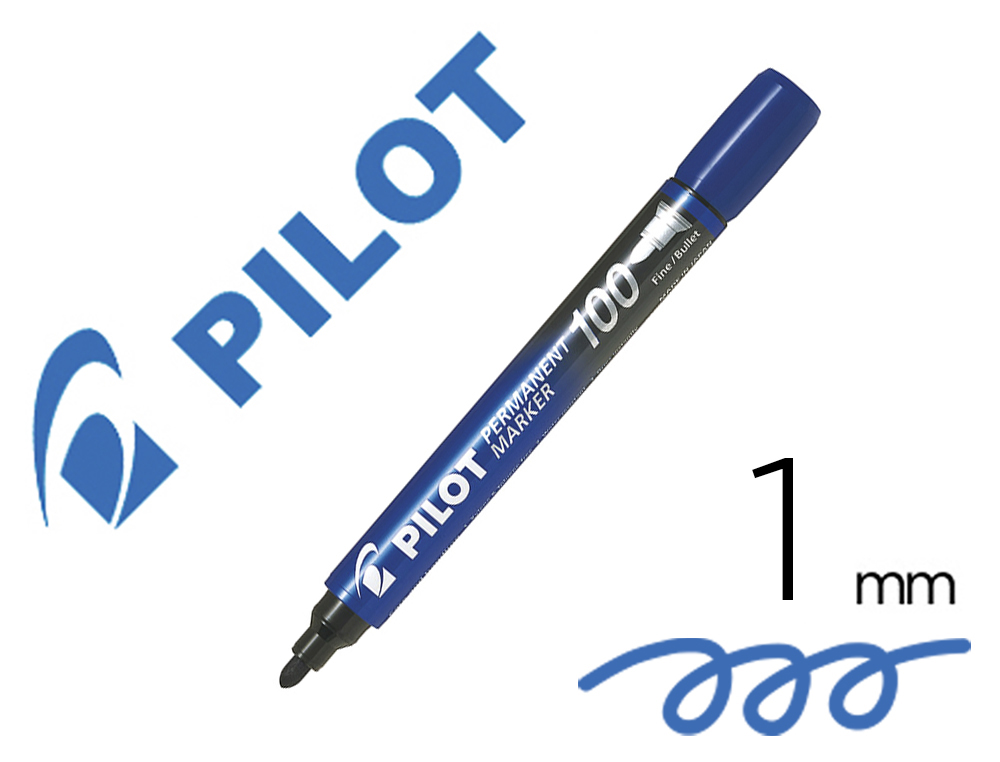 ROTULADOR PILOT MARCADOR PERMANENTE SCA-100 PUNTA CONICA 1 MM COLOR AZUL
