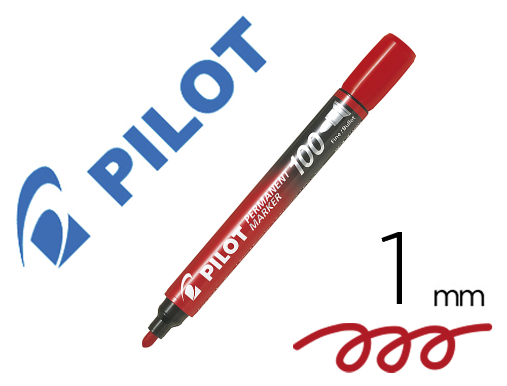 ROTULADOR PILOT MARCADOR PERMANENTE SCA-100 PUNTA CONICA 1 MM COLOR ROJO