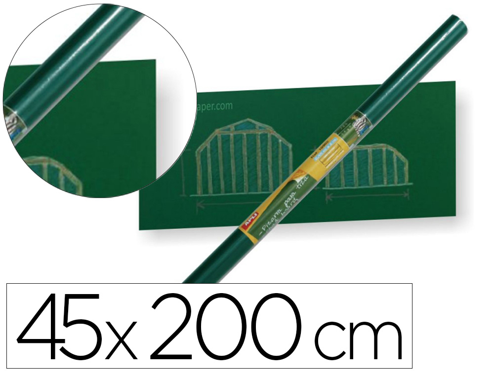 PIZARRA APLI PARA TIZA ROLLO ADHESIVO 45X200 CM COLOR VERDE