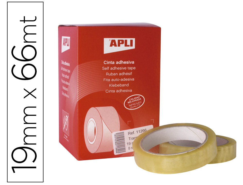 CINTA ADHESIVA APLI TRANSPARENTE 66 MT X 19 MM