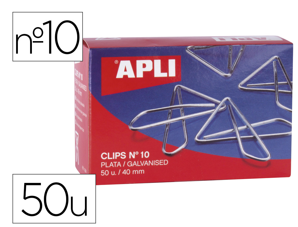 CLIPS MARIPOSA APLI GALVANIZADO 40 MM N 10 CAJA DE 50 UNIDADES
