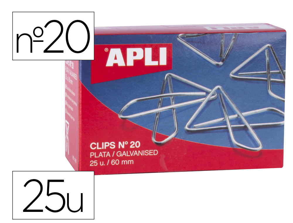 CLIPS MARIPOSA APLI GALVANIZADO 60 MM N 20 CAJA DE 25 UNIDADES