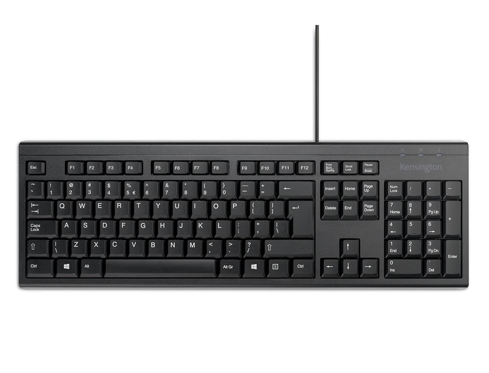 TECLADO KENSINGTON KB100 EQ CON CABLE 2400 DPI USB-A COLOR NEGRO