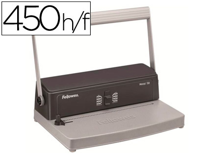ENCUADERNADORA PARA ESPIRAL METALICA FELLOWES ESP 50 PERFORA 12 HOJAS TAMAO A4 ENCUADERNA HASTA 450 HOJAS