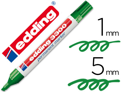 ROTULADOR EDDING MARCADOR 3300 N.4 VERDE PUNTA BISELADA RECARGABLE