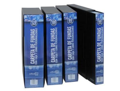 CARPETA ESCAPARATE OFFICE BOX FLEXIBLE DELUXE DIN A3 20 FUNDAS CON CAJETIN NEGRO