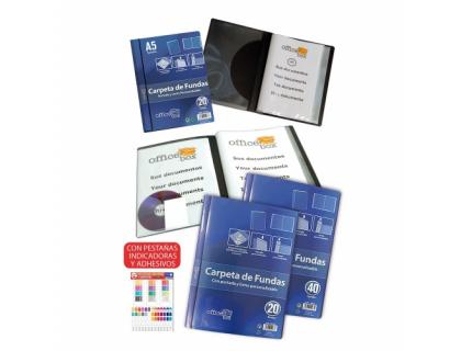 CARPETA ESCAPARATE OFFICE BOX FLEXIBLE DELUXE DIN A5 20 FUNDAS NEGRO