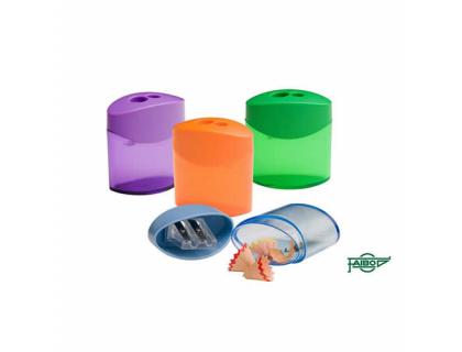 SACAPUNTAS PLASTICO FAIBO DOBLE USO CON DEPOSITO