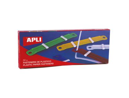 ENCUADERNADOR FASTENER APLI PLASTICO COLORES SURTIDOS CAJA DE 50 UNIDADES