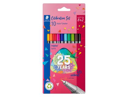 ROTULADOR STAEDTLER TRIPLUS FINELINER 25 ANIVERSARIO BLISTER DE 8 UNIDADES COLORES SURTIDOS + 2 UNIDADES REGALO