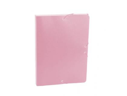 CARPETA PROYECTOS FABRISA FOLIO LOMO 30 MM CARTON GOFRADO ROSA PASTEL