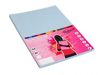 PAPEL COLOR FABRISA DIN A4 80G/M2 AZUL PAQUETE DE 500 HOJAS