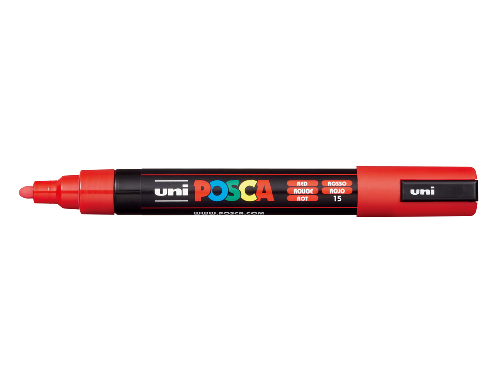 ROTULADOR UNI POSCA PC-5M MARCADOR DE PINTURA PUNTA CONICA 1,8-2,5 MM ROJO