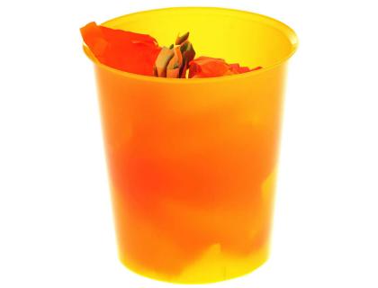 PAPELERA PLASTICO ARCHIVO 2000 NARANJA TRANSLUCIDO 18 LITROS 290X310 MM