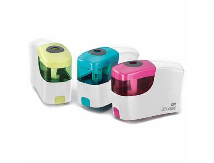 SACAPUNTAS OFFICE BOX ELECTRICO JUMBO CON TAPA Y DEPOSITO DIMETROS DE 8 A 11 MM COLORES SURTIDOS