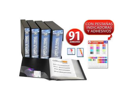 CARPETA OFFICE BOX ESCAPARATE 60 FUNDAS POLIPROPILENO DIN A4 CON CAJETIN NEGRO