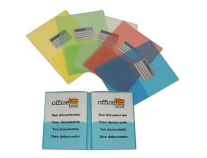 CARPETA DOSSIER OFFICE BOX POLIPROPILENO DIN A4 DOBLE CON TARJETERO TRANSPARENTE