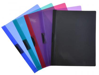 CARPETA OFFICE BOX DOSSIER PINZA LATERAL POLIPROPILENO DIN A4 PINZA DESLIZANTE CAPACIDAD 30 HOJAS COLORES