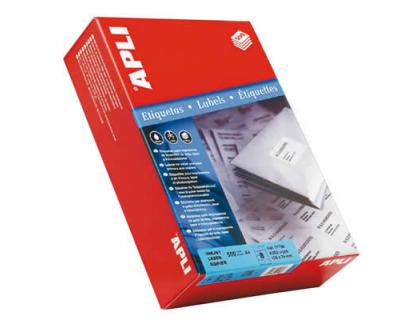 ETIQUETA ADHESIVA APLI 1787 TAMAO 210X148 MM PARA FOTOCOPIADORA LASER INK-JET CAJA 500 HOJAS DIN A4