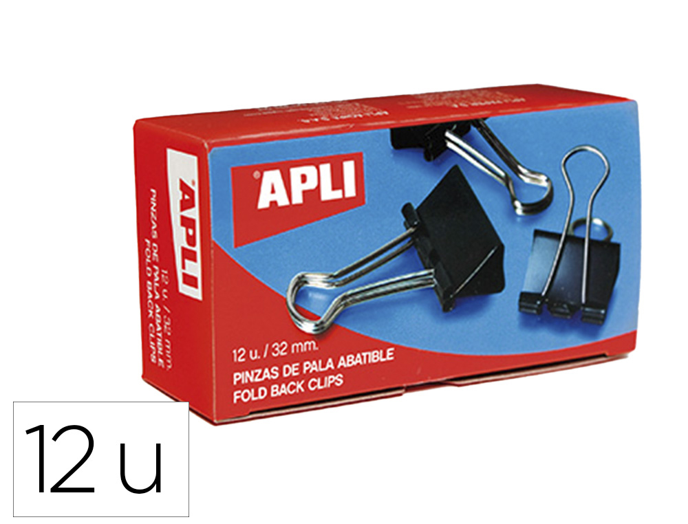 PINZA METALICA APLI PALA ABATIBLE 32 MM CAJA 12 UNIDADES