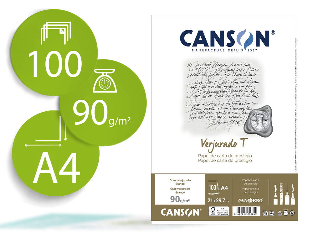 PAPEL TORREON BLANCO CREMA A4 90 GR PAQUETE DE 100 HOJAS